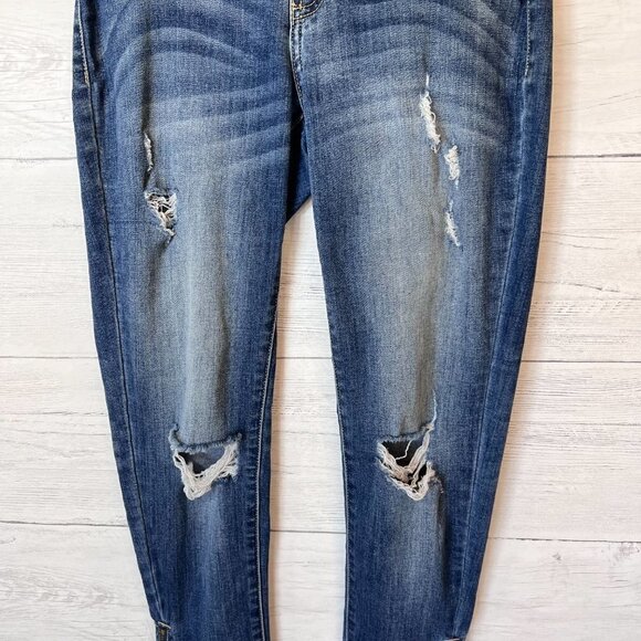 KanCan Jeans Womens SZ 26 Los Angeles Distressed Ankle Zipper Medium Wash Denim - Picture 9 of 16